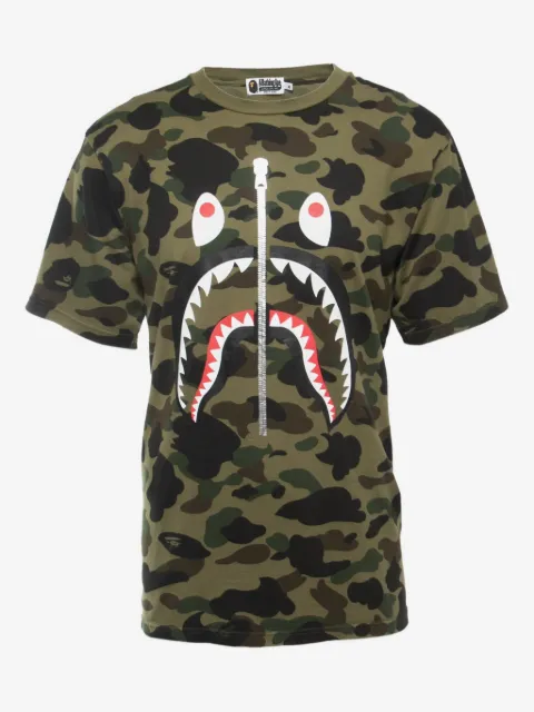 A BATHING APE® shark-motif camouflage T-shirt