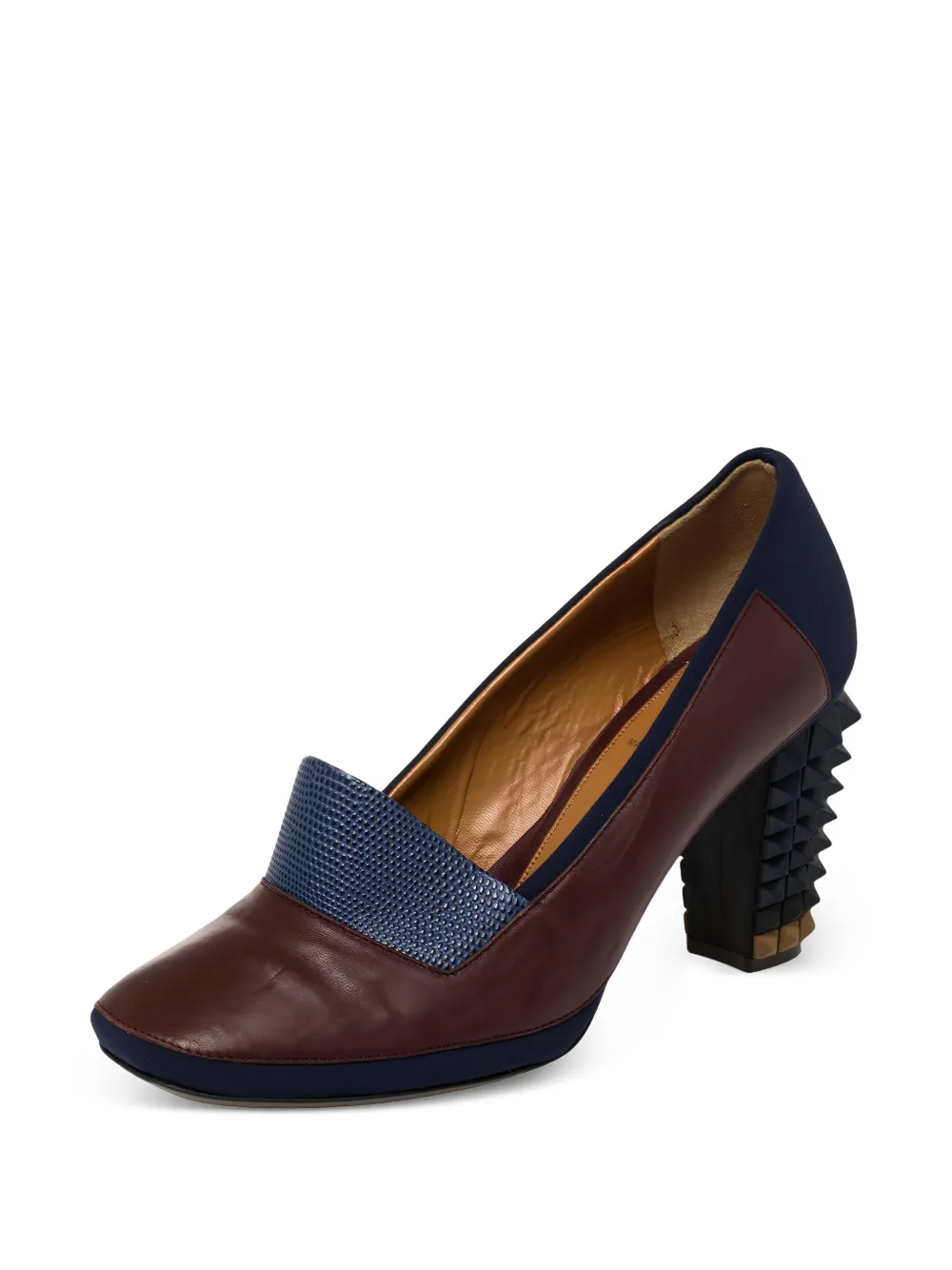 Fendi Pre-Owned 90 mm leren pumps met studs - Bruin