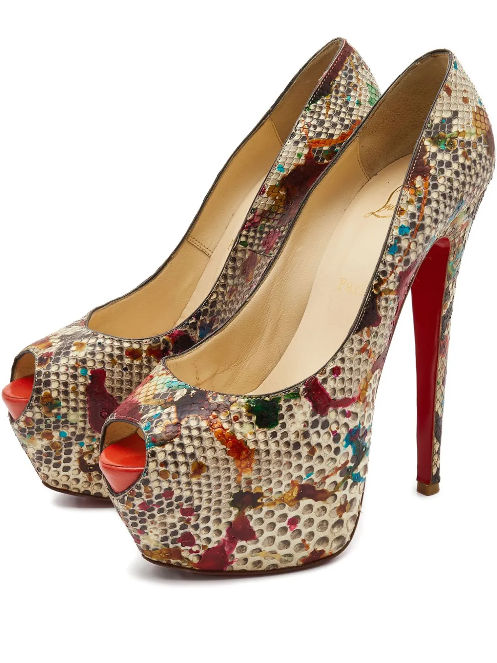 Christian Louboutin Pre-Owned 2024 python platform pumps | Neutrals | Image 1
