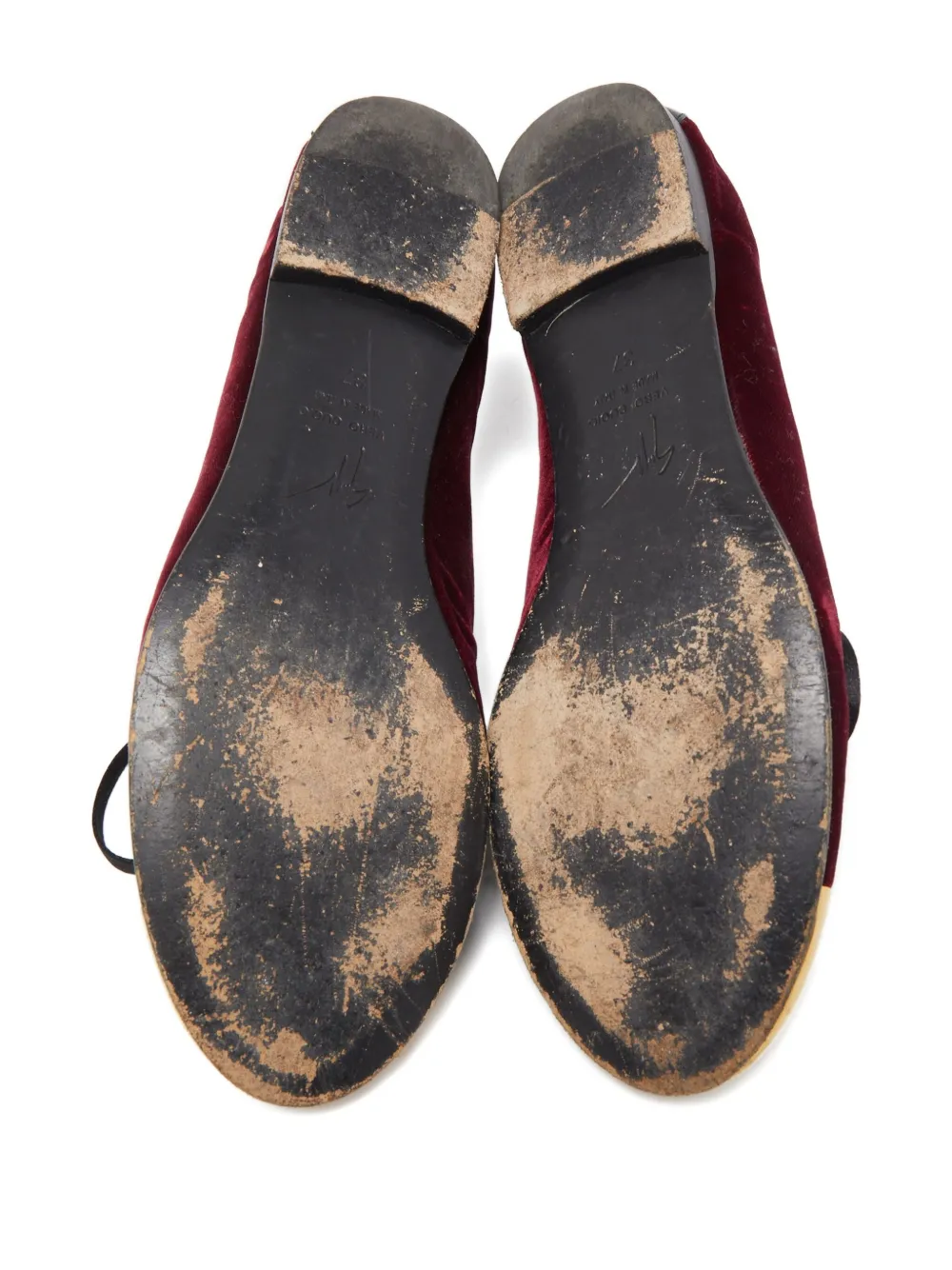 Pre-owned Giuseppe Zanotti Vintage Lace-up Velvet Cap-toe Shoes In Red