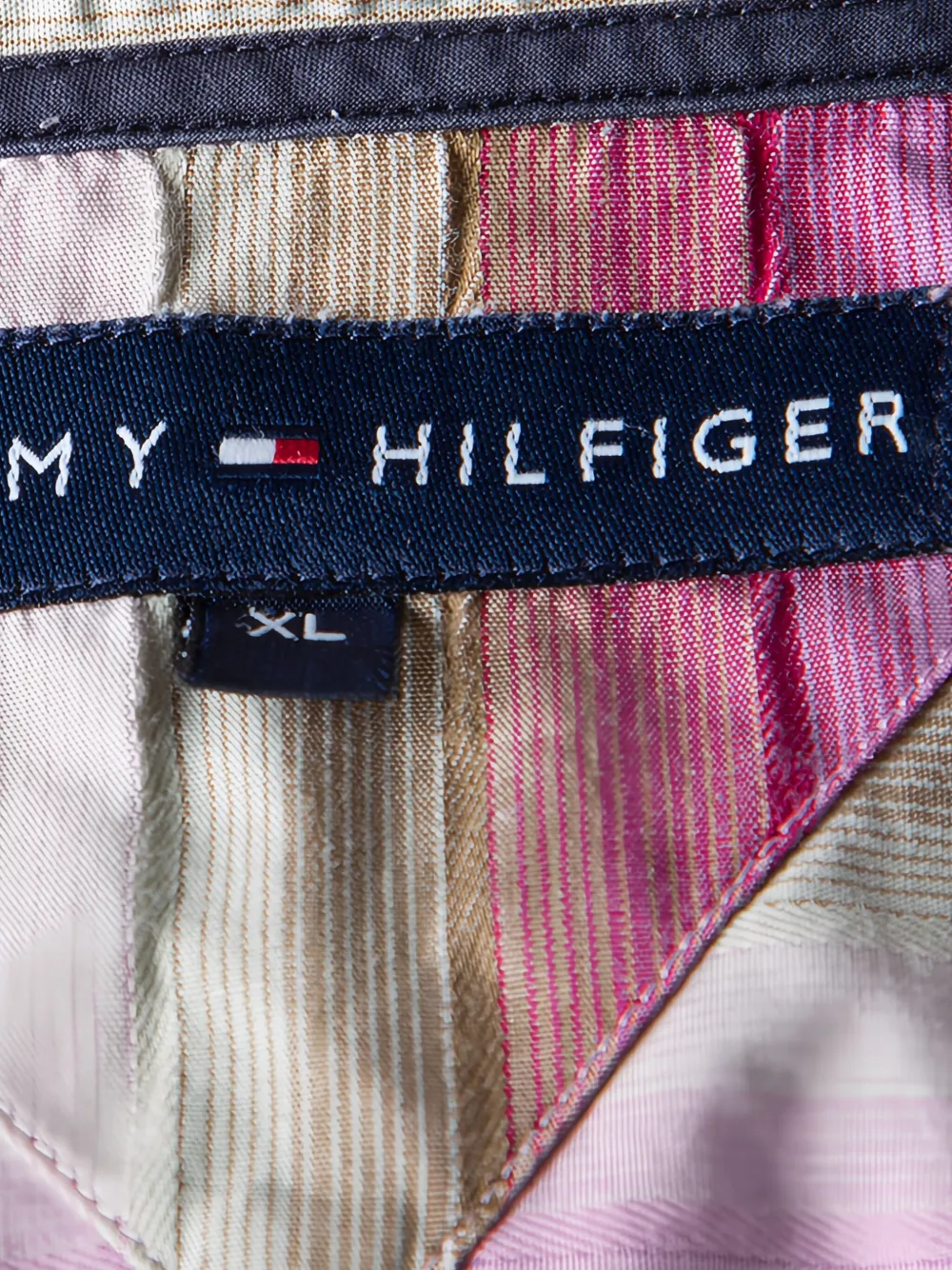Pre-owned Tommy Hilfiger Striped-pattern Cotton Shirt In Pink