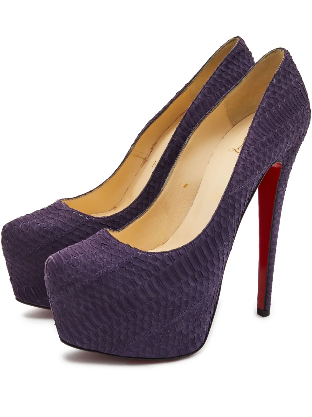 Christian Louboutin Pre-Owned 160mm python platform pumps | Purple | Image 1