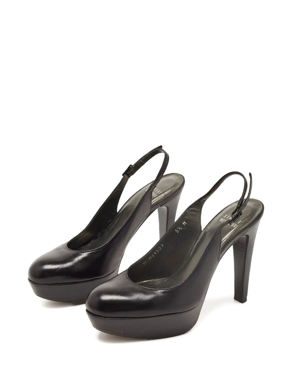 Stuart Weitzman Leren slingback pumps - Zwart