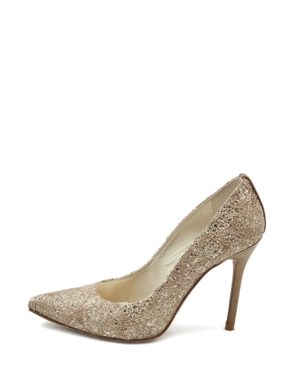 Stuart Weitzman Pumps im Glitter-Look 100mm - Gelb