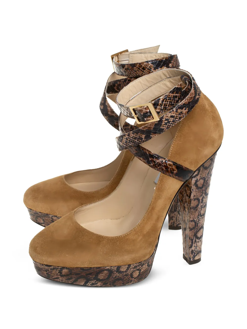 Jimmy Choo Pre-Owned 145 mm leren pumps met hak - Bruin