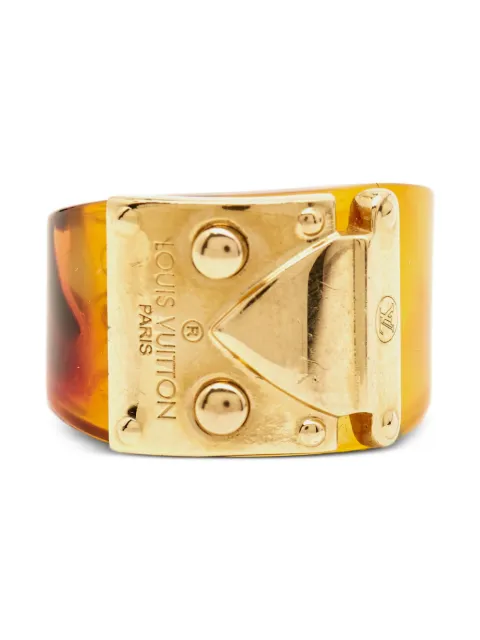 Louis Vuitton Pre-Owned resin gold-tone metal ring