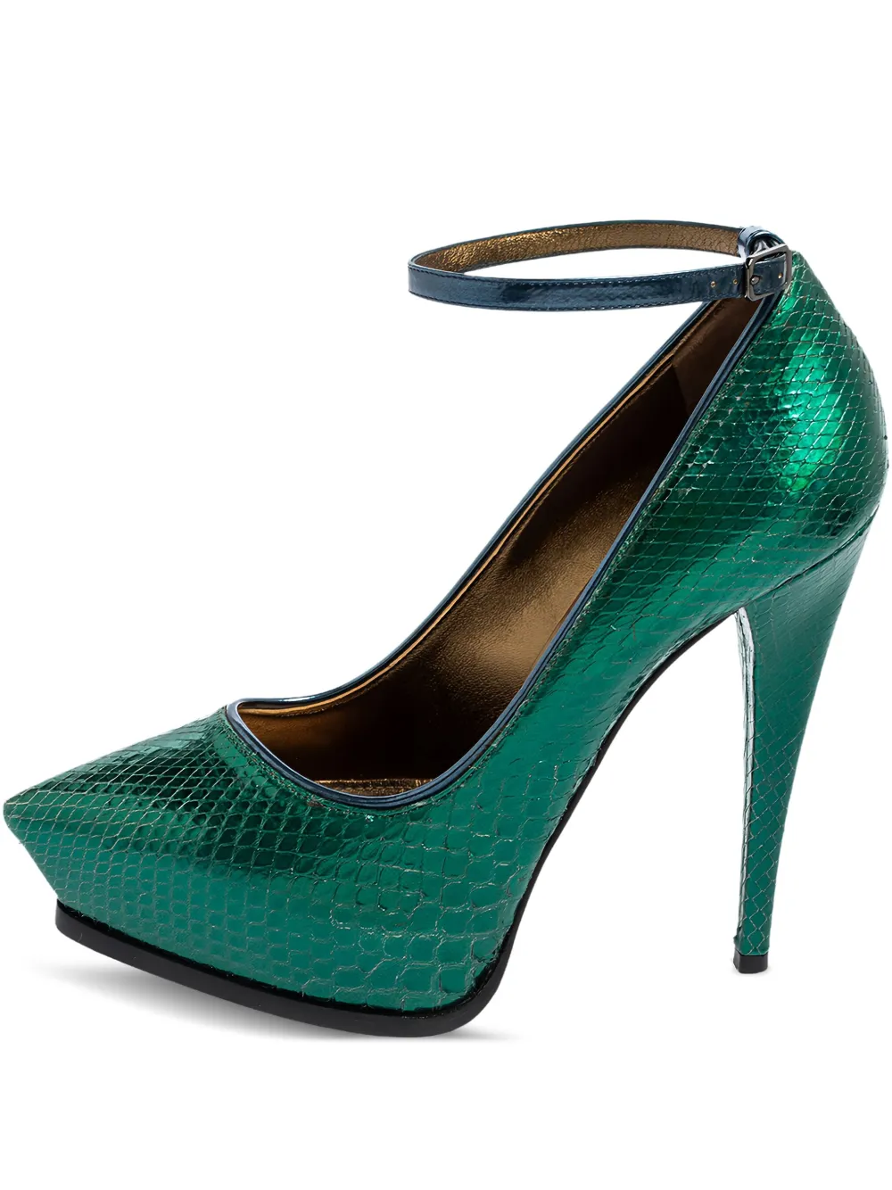 Lanvin Pre-Owned 130 mm leren pumps met enkelbandje - Groen