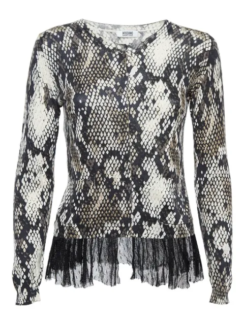 Moschino Pre-Owned snake-print lace-trim top