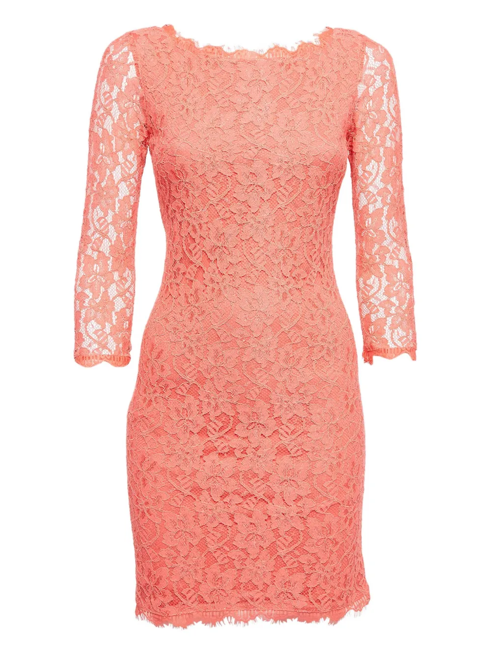 Diane Von Furstenberg Vintage boat-neck lace mini dress | Pink | Image 1