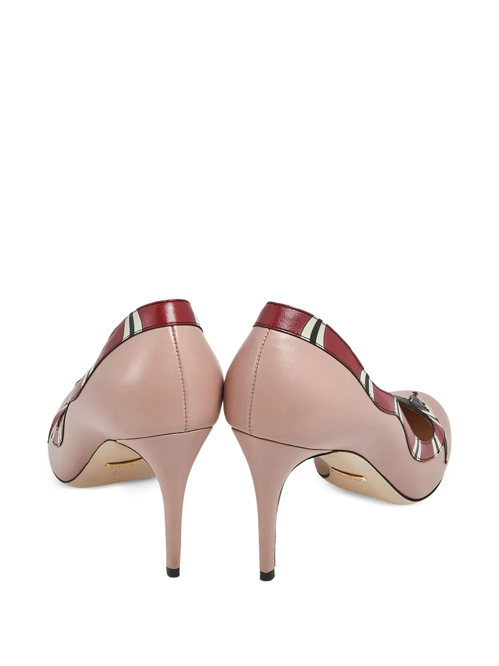 Gucci Pre-Owned 80 mm leren pumps met slangenpatroon - Beige
