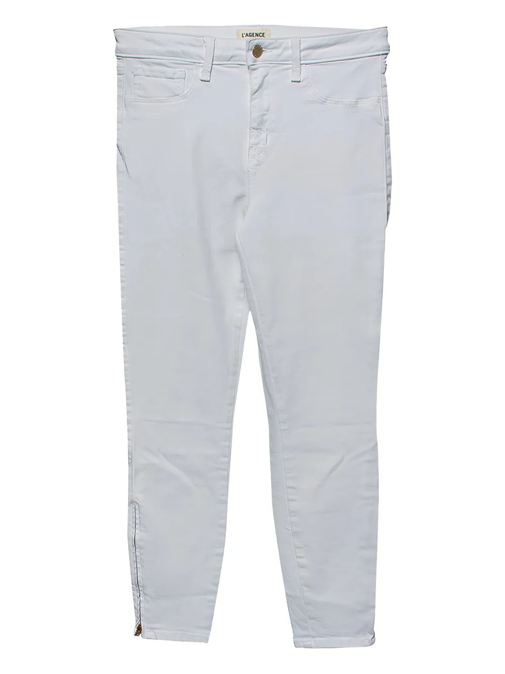 L'Agence Jeans Andrea con zip - Bianco