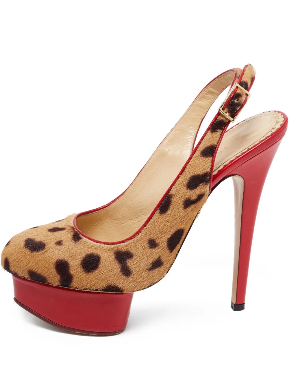 Charlotte Olympia Plateau-Pumps mit Leopardenmuster 140mm - Braun