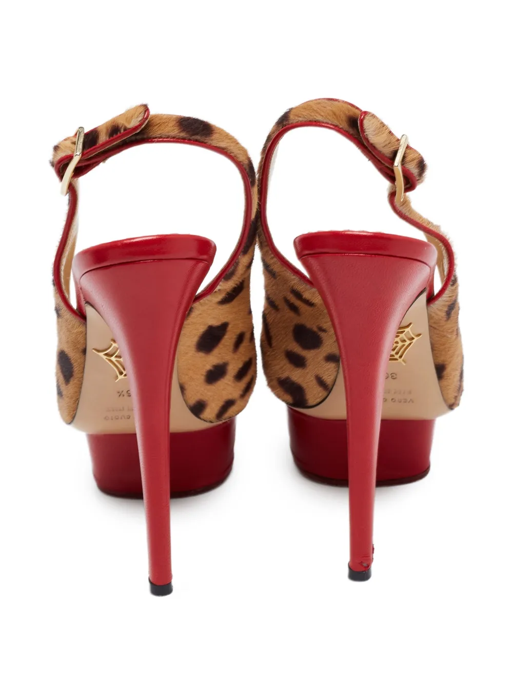 Charlotte Olympia 140 mm pumps met luipaardprint en plateauzool - Bruin