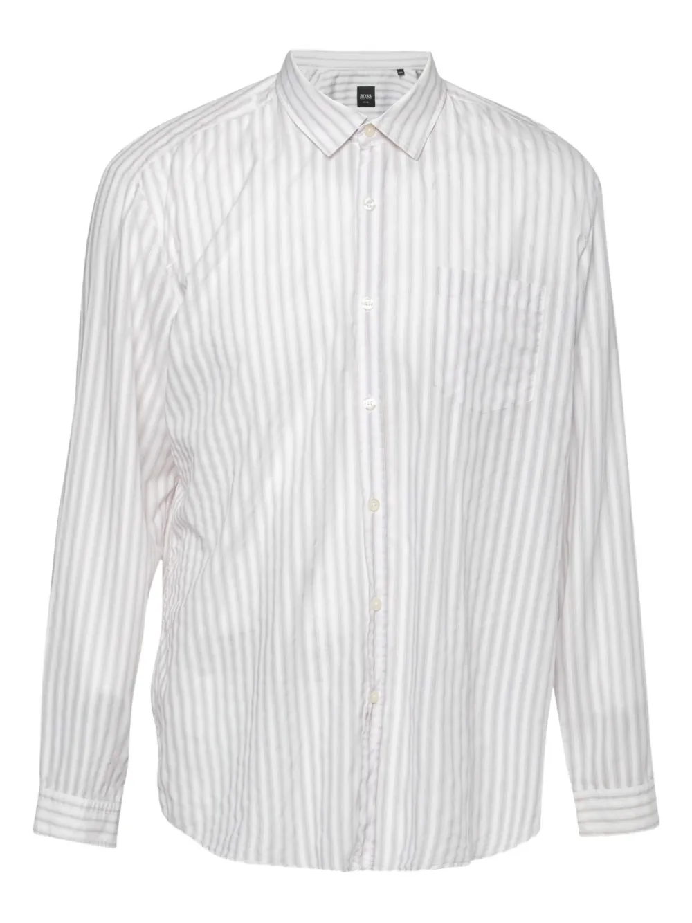BOSS striped long sleeve shirt | White | Image 1