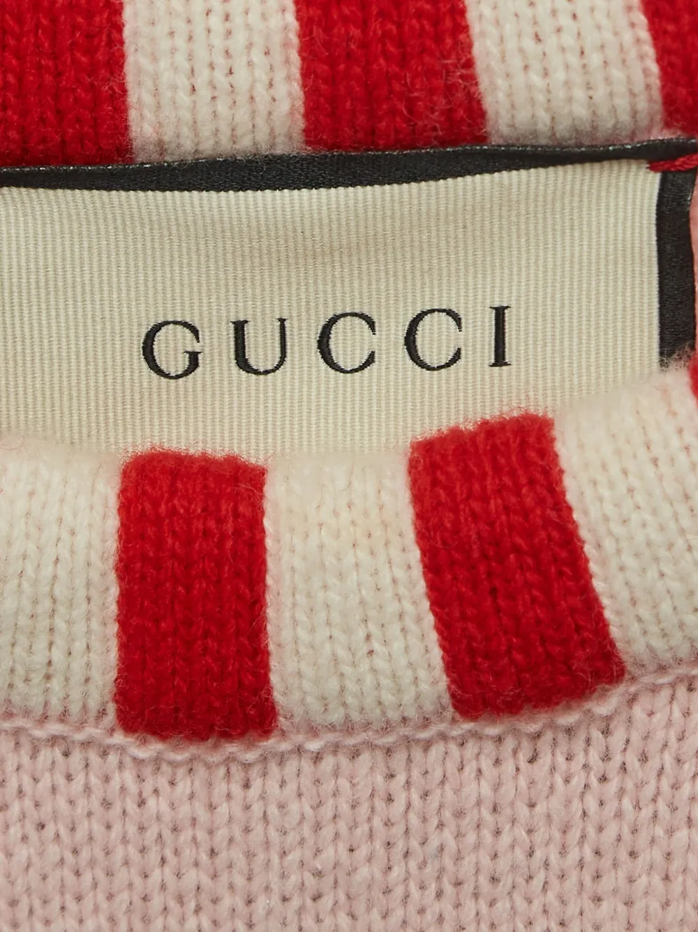 Pre-owned Gucci Intarsia-knit Sweater In Pink