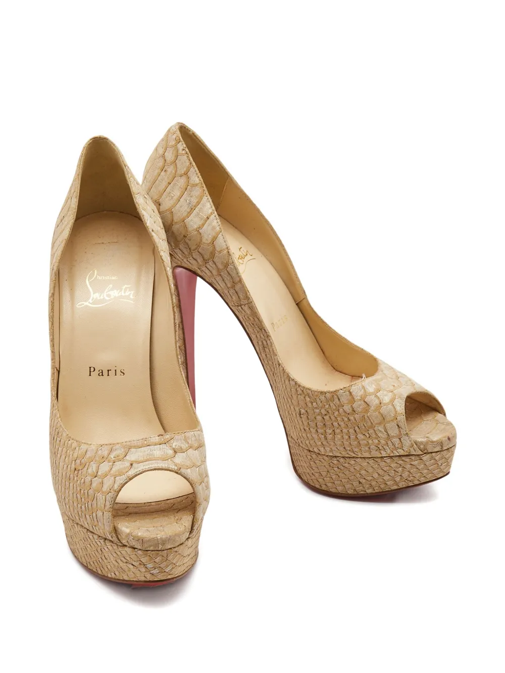 Christian Louboutin Pre-Owned 150 mm Lady Peep pumps - Beige