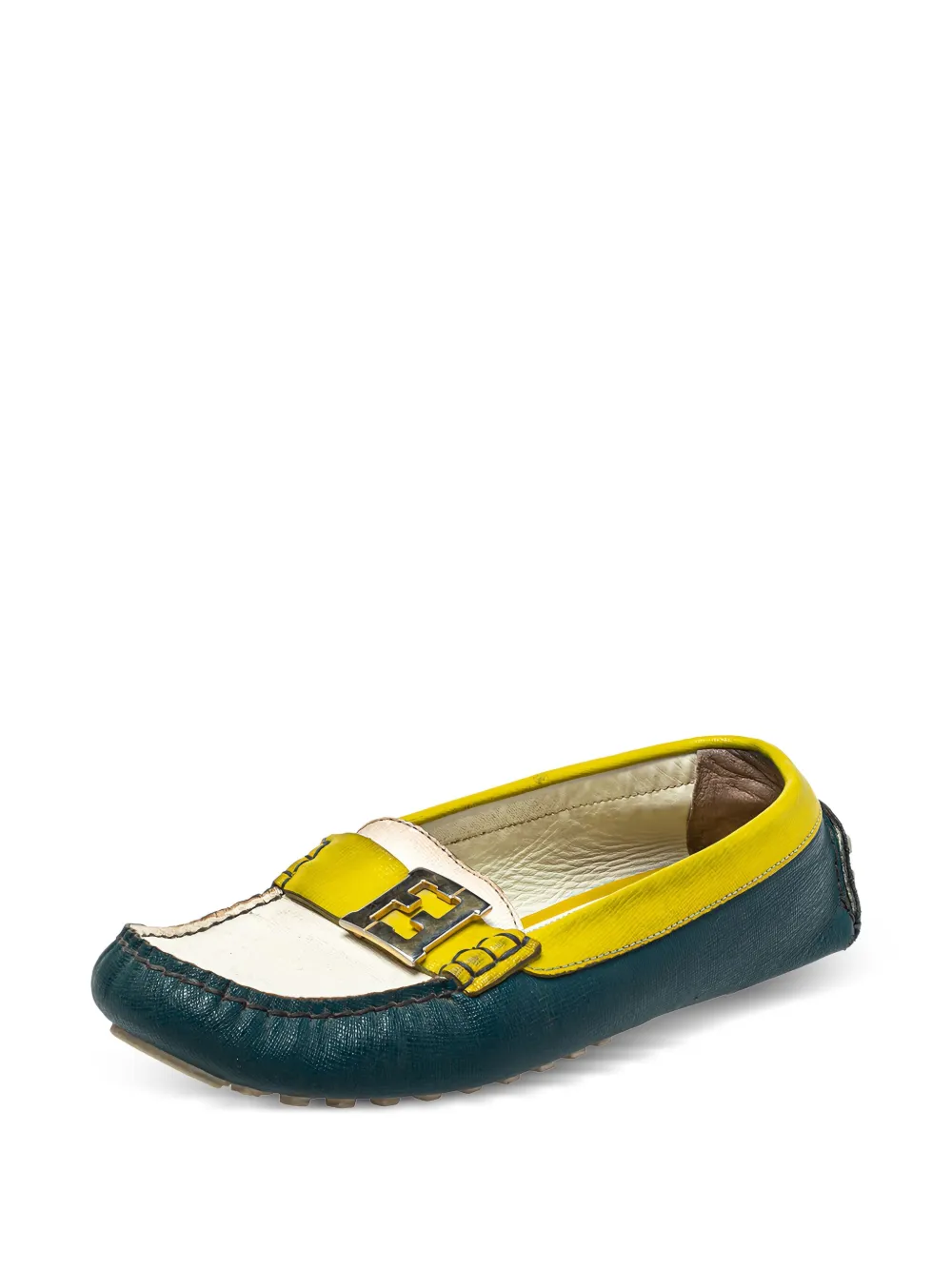 Fendi Pre-Owned Leren loafers met bandje - Groen