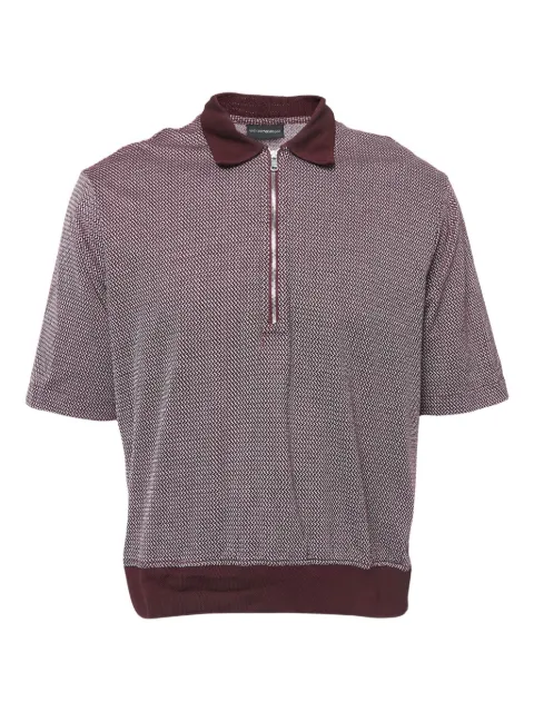 Emporio Armani Pre-Owned half-zip patterned polo shirt