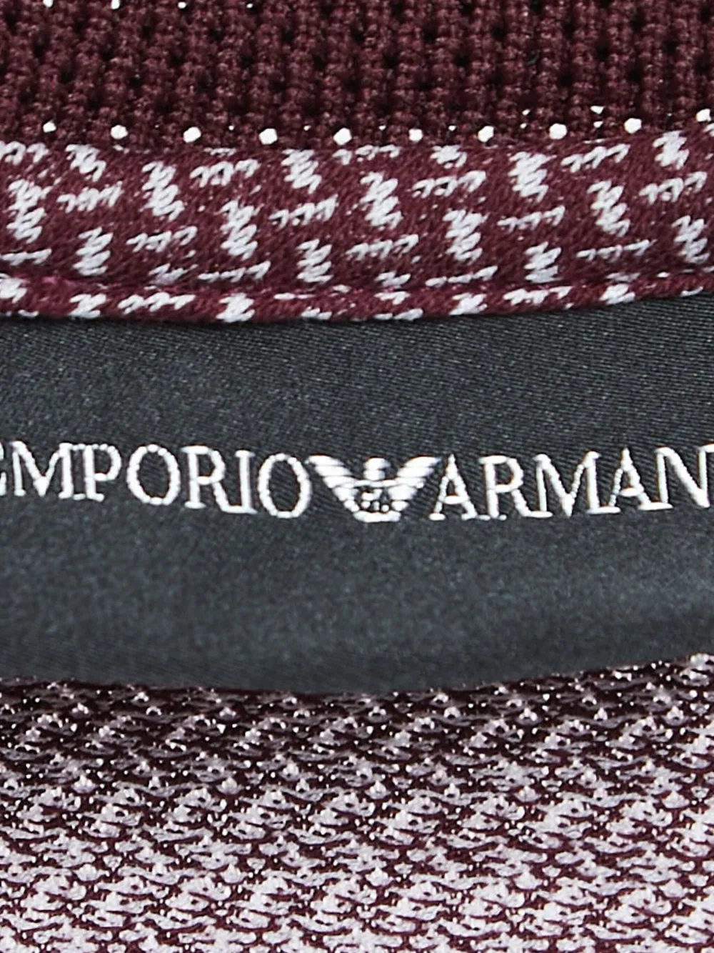Pre-owned Emporio Armani Half-zip Patterned Polo Shirt In Red