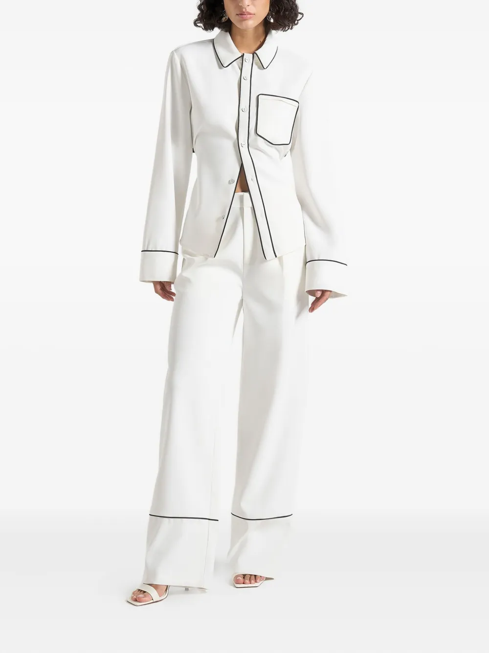 Manière De Voir Mina piped trousers - Wit