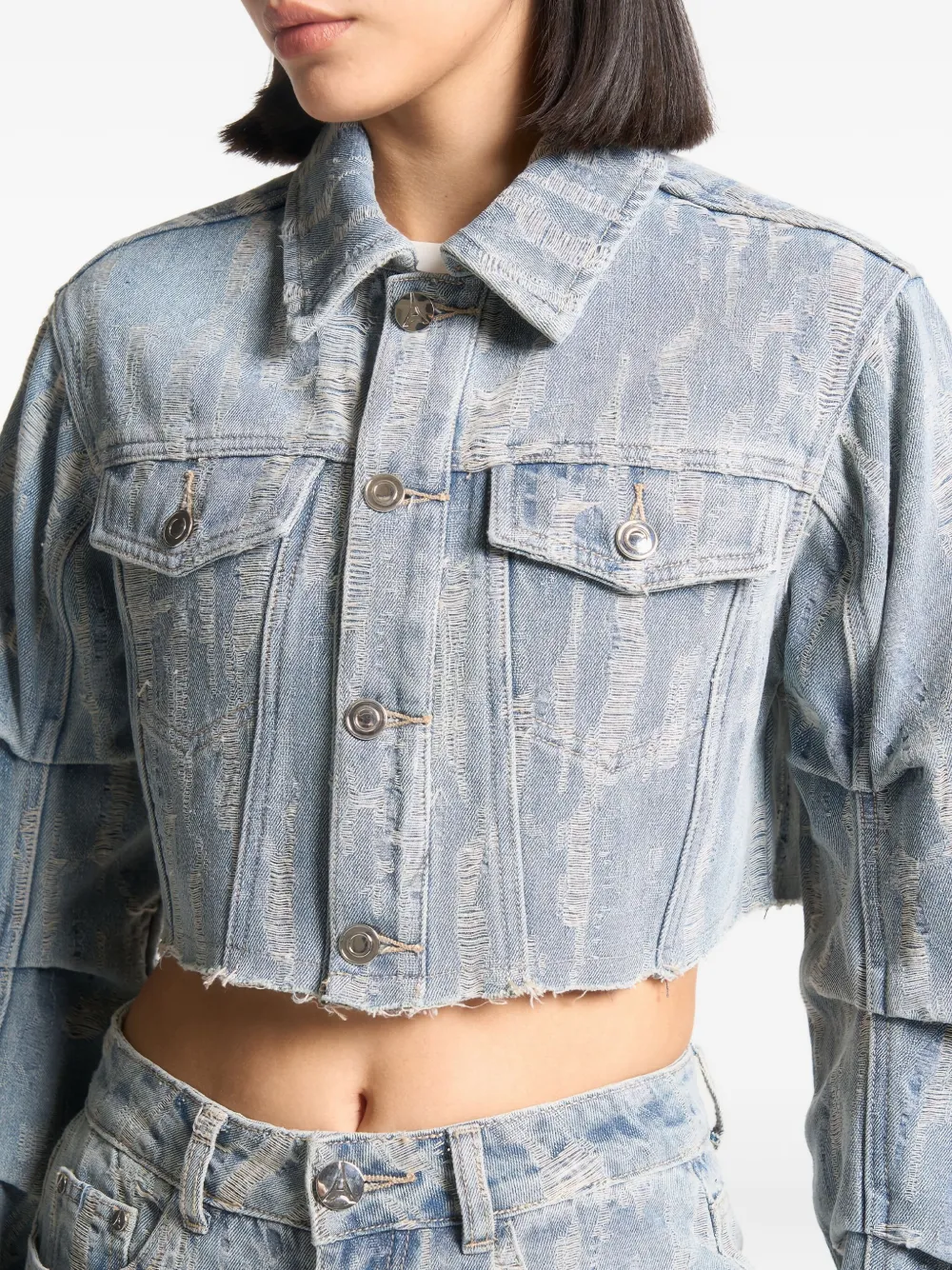 Manière De Voir Alice Denim Jacket In Blue