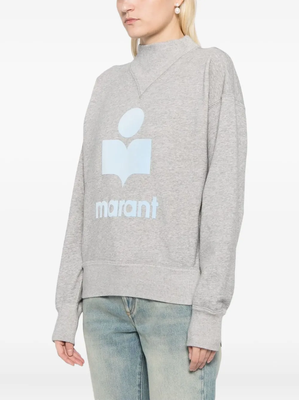 ISABEL MARANT Sweater met logopatch en hoge hals Grijs