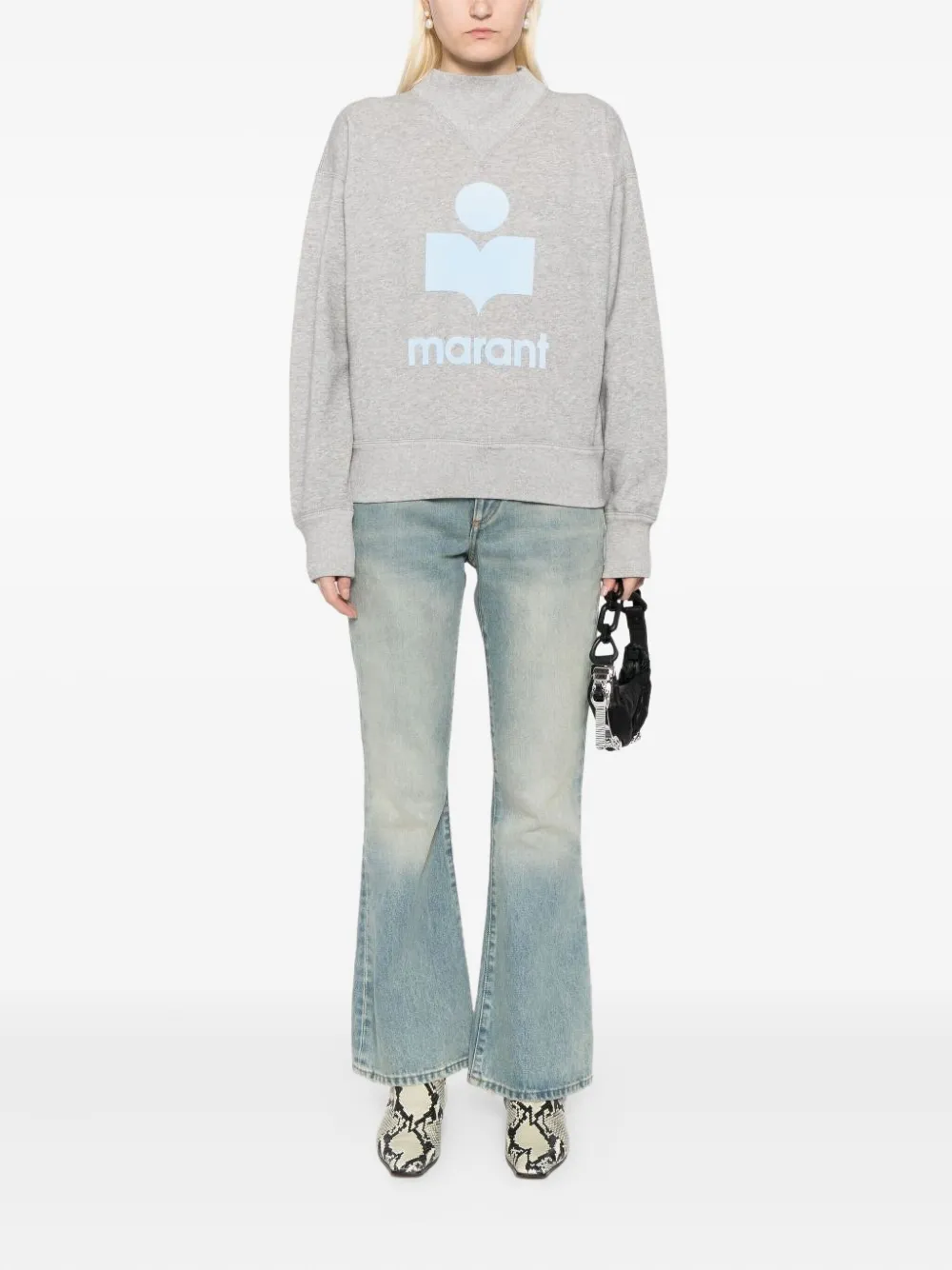 ISABEL MARANT Sweater met logopatch en hoge hals Grijs