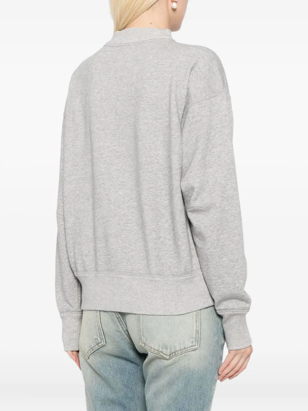 ISABEL MARANT Sweater met logopatch en hoge hals Grijs