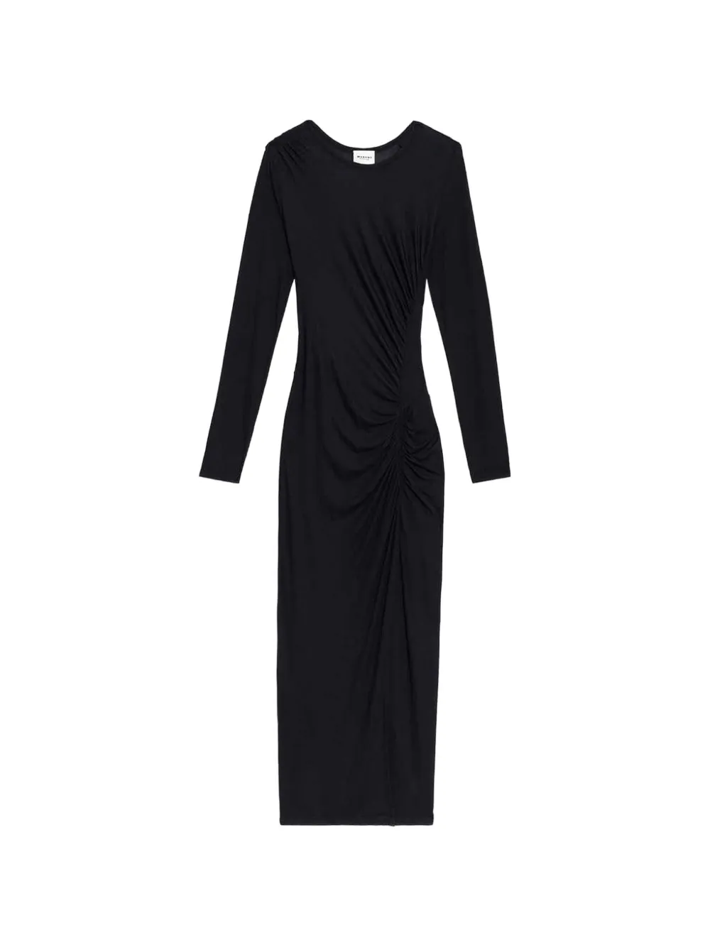ISABEL MARANT side-gathered long-sleeve midi dress - Black