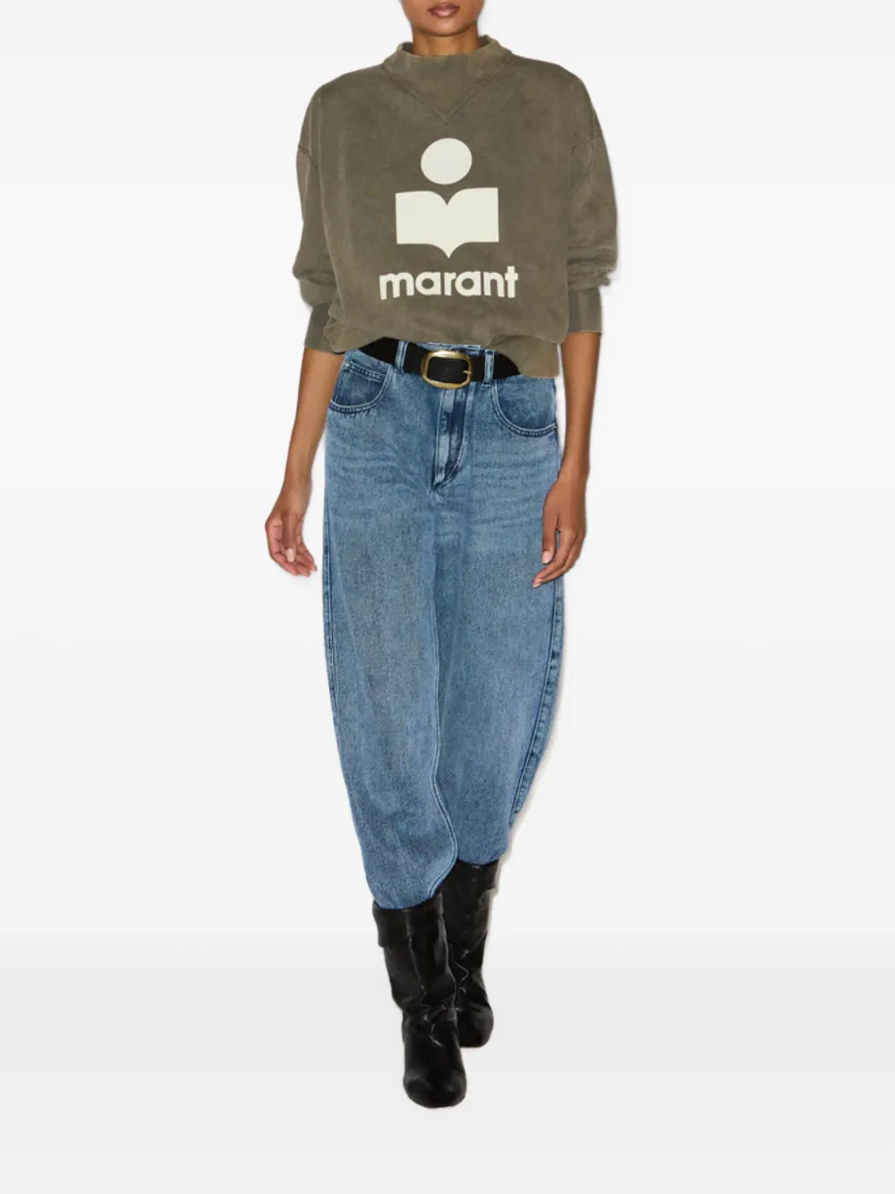 ISABEL MARANT Moby logo-embroidered mock-neck sweatshirt | Knitted Sweaters | Image 2