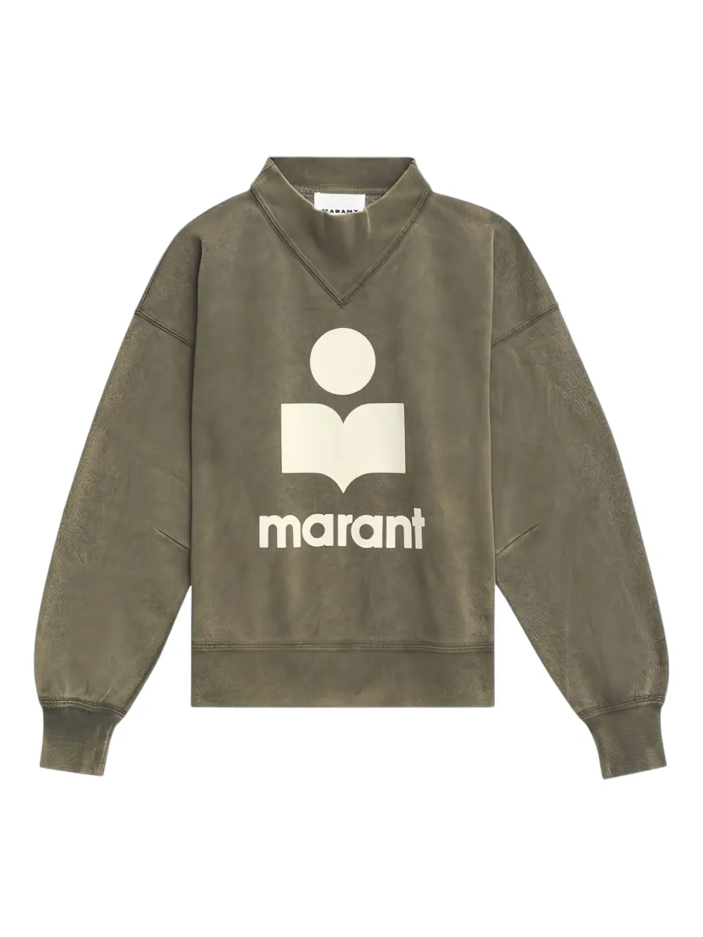 ISABEL MARANT Moby logo-embroidered mock-neck sweatshirt | Green | Image 1