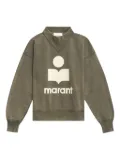 ISABEL MARANT Moby logo-embroidered mock-neck sweatshirt - Green