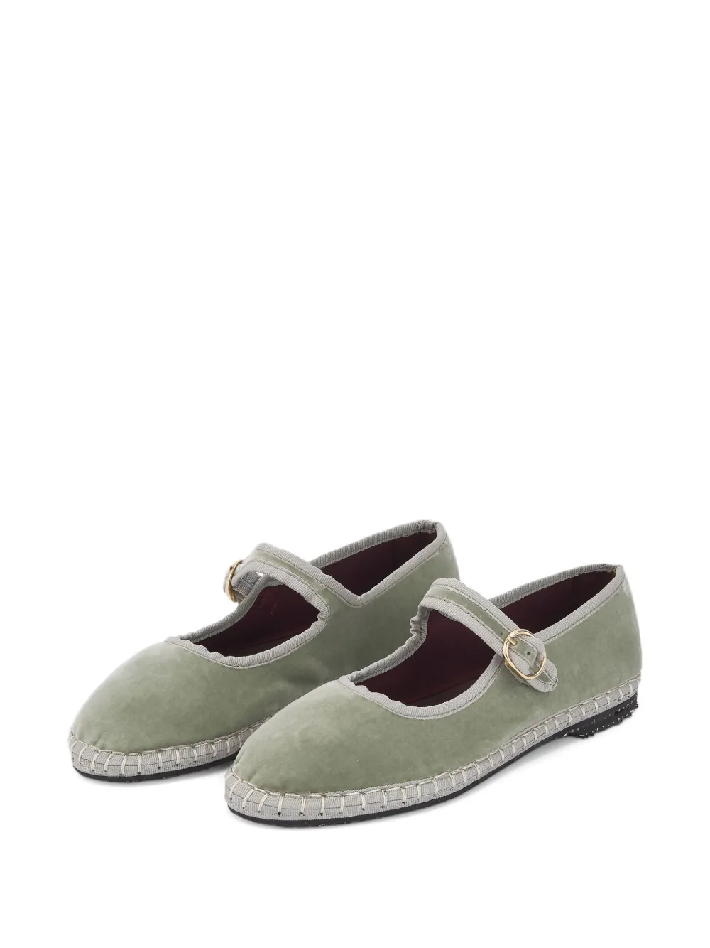 FLABELUS Uta velvet buckle mary janes - Groen