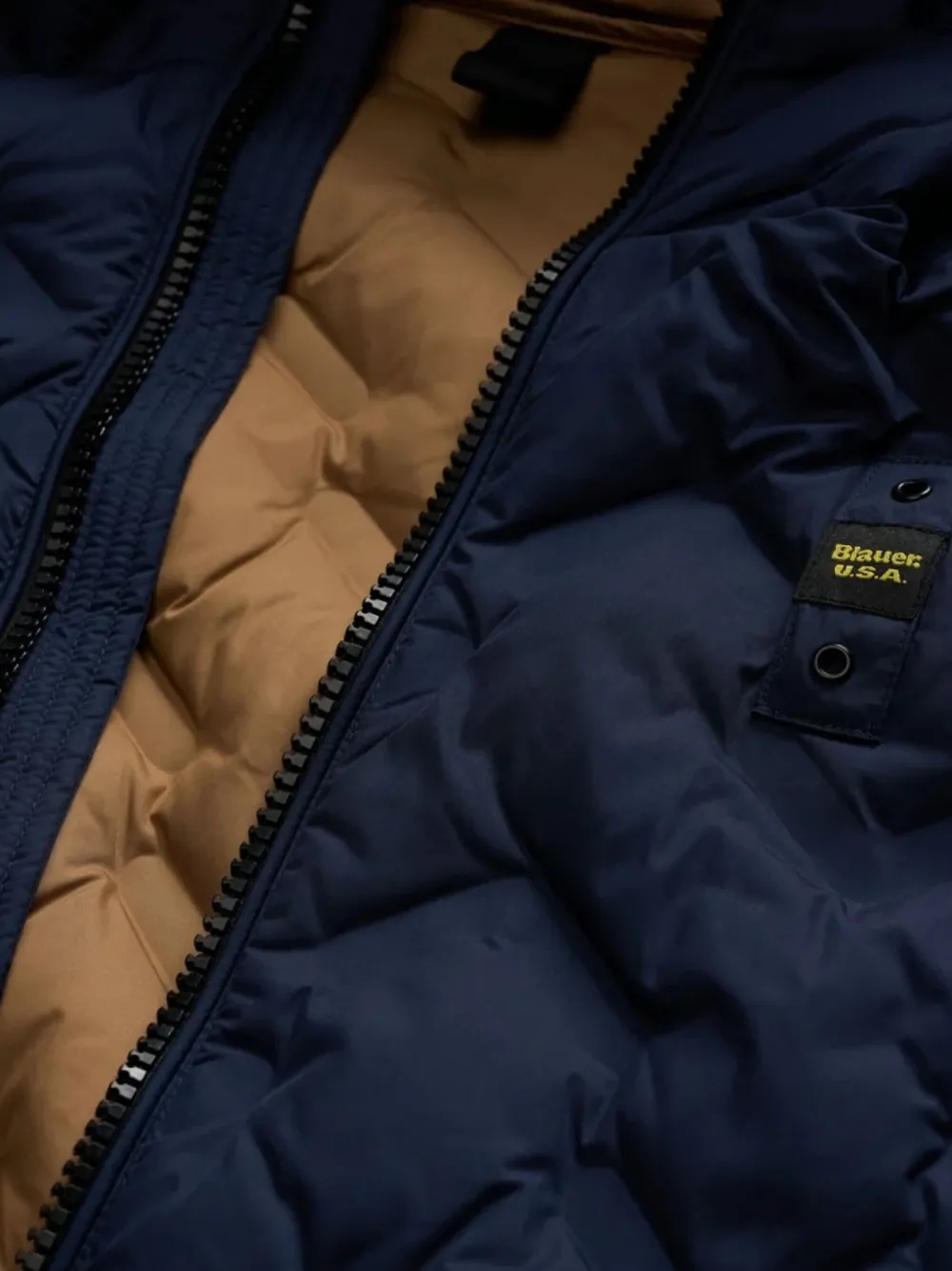 Blauer Chevron-quilted Hooded Jacket In Blue