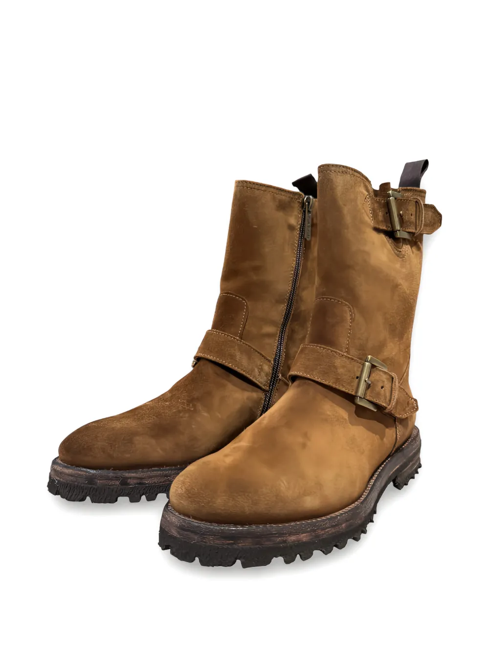 CALCE buckle zip-up biker boots | Brown | Image 1