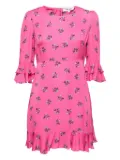 Diane Von Furstenberg Vintage floral ruffle mini dress - Pink