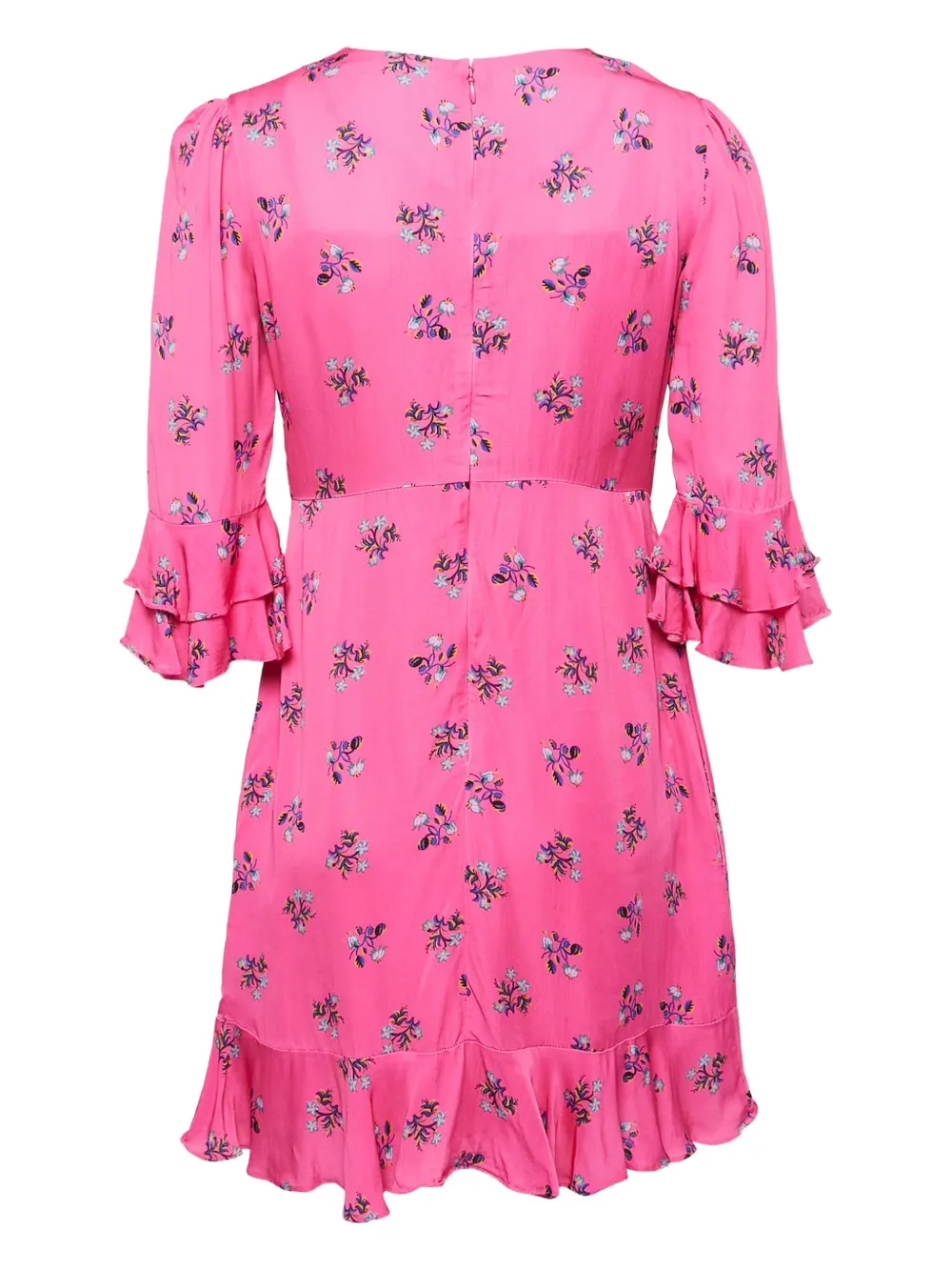 Diane Von Furstenberg Vintage Mini-jurk met bloemenprint en ruches - Roze
