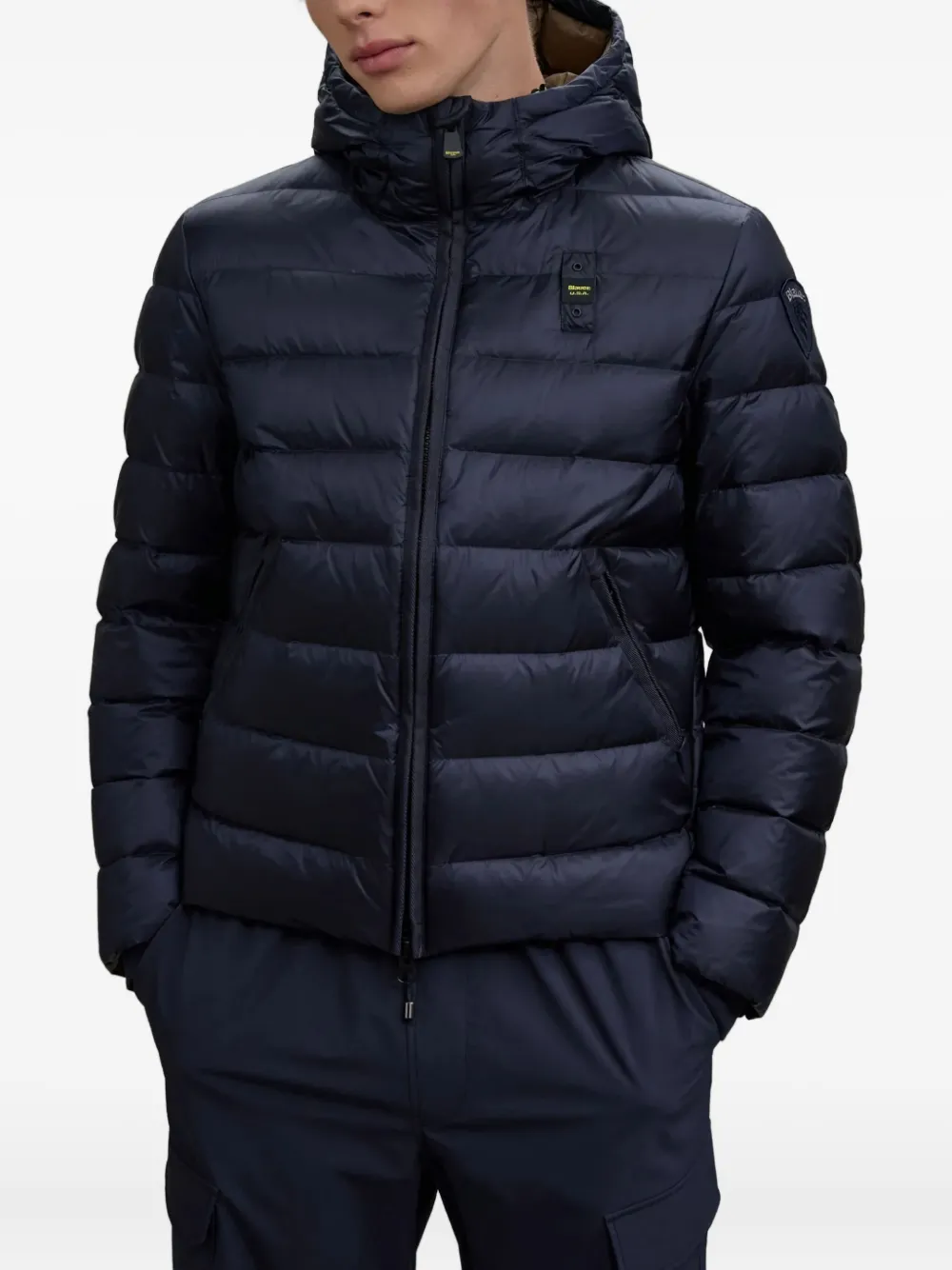 Blauer Padded Zip-up Jacket With Regular Fit And Classic Length In Blue