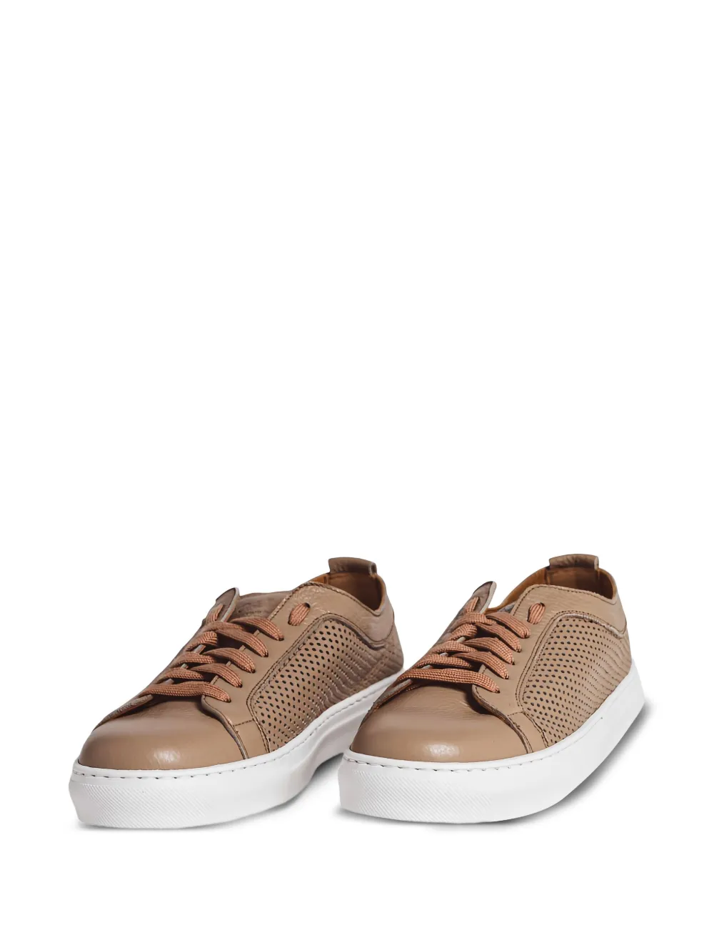 CALCE perforated leather sneakers Neutrals