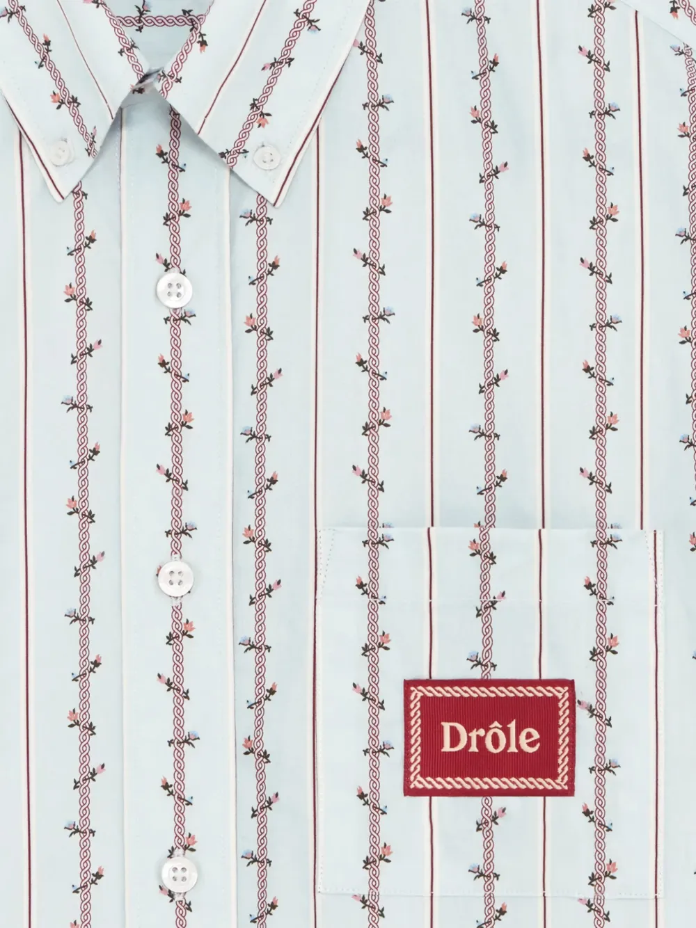 Drôle De Monsieur Fleurs Tressées overhemd Blauw