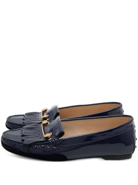 Tod's Vintage patent-leather fringe loafers