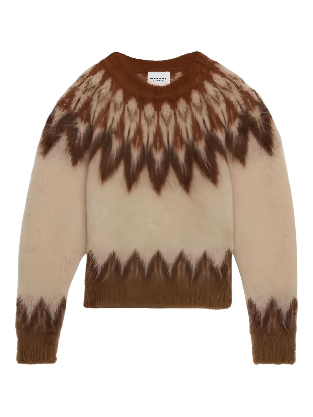 Isabel Marant Fairisle Pattern Mohair Sweater In Gold