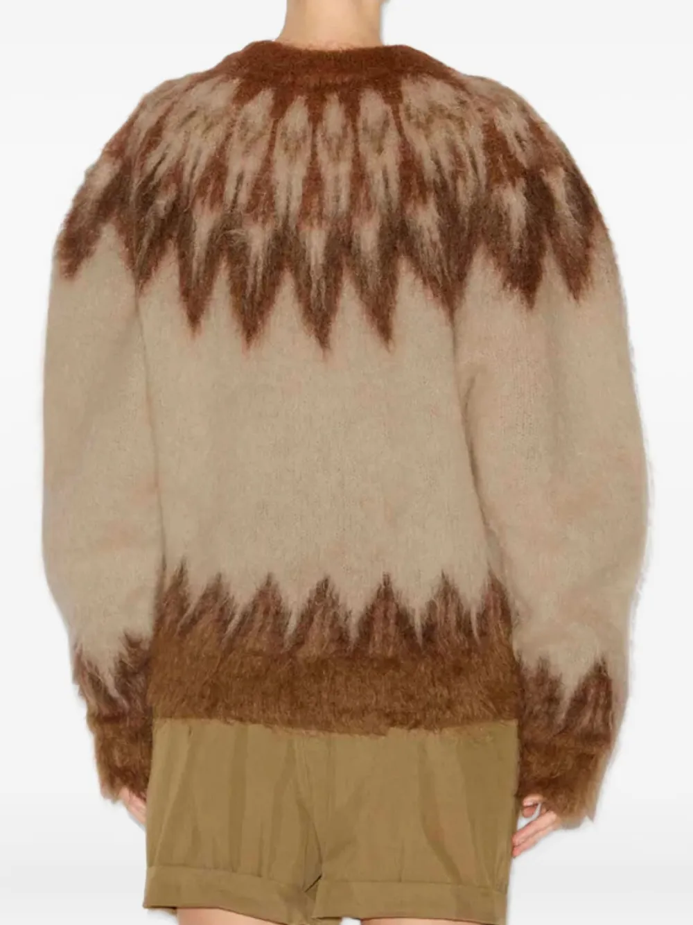 Isabel Marant Fairisle Pattern Mohair Sweater In Gold