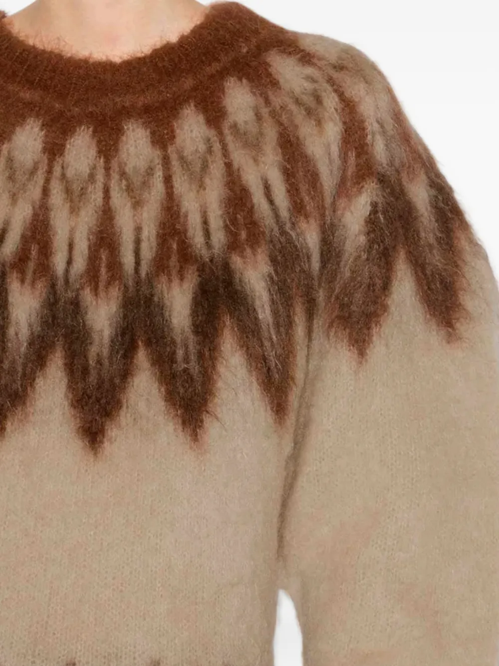 Isabel Marant Fairisle Pattern Mohair Sweater In Gold