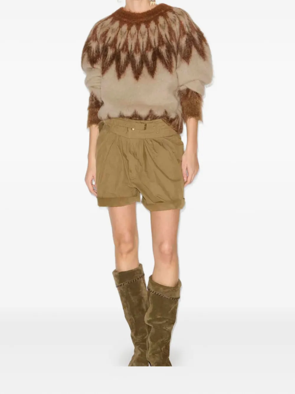 ISABEL MARANT Fairisle pattern mohair sweater Bruin