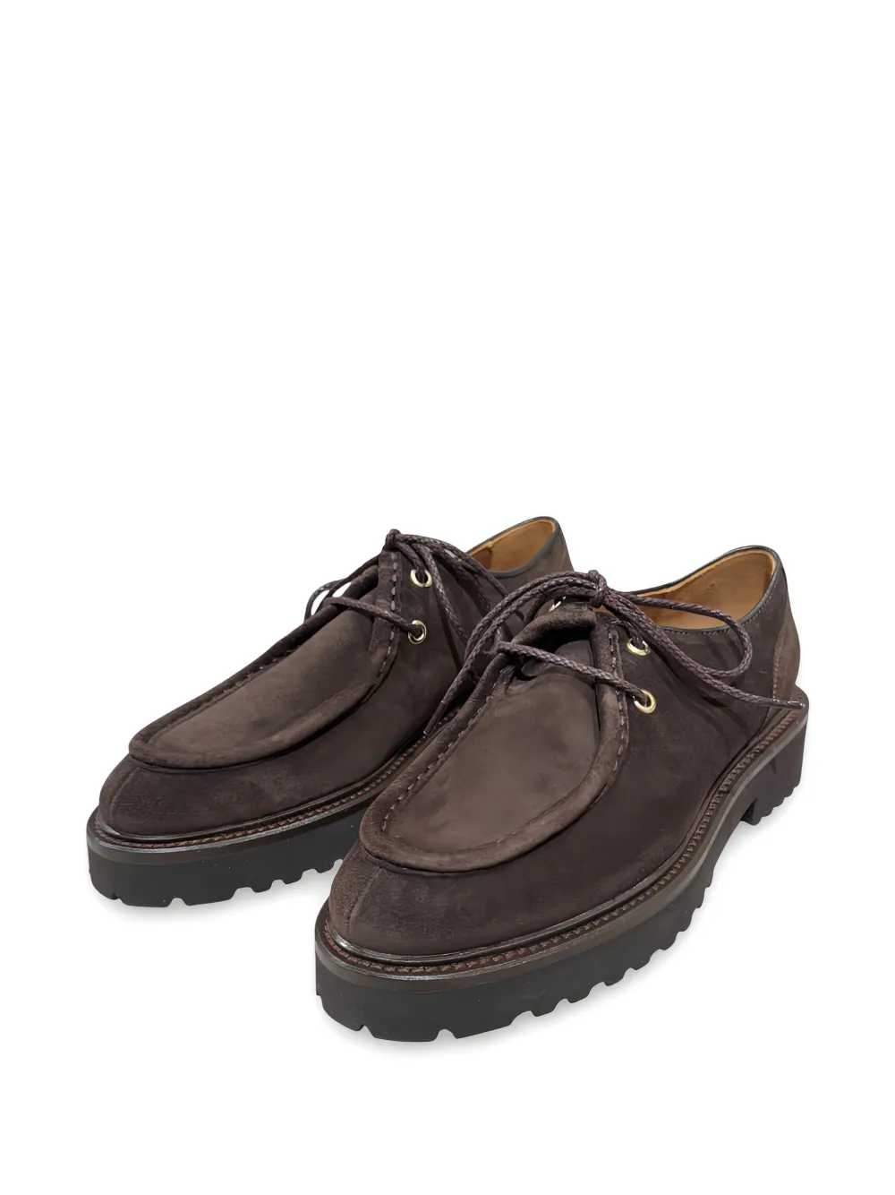 Calce Lace-up Lug-sole Derby Shoes In Brown