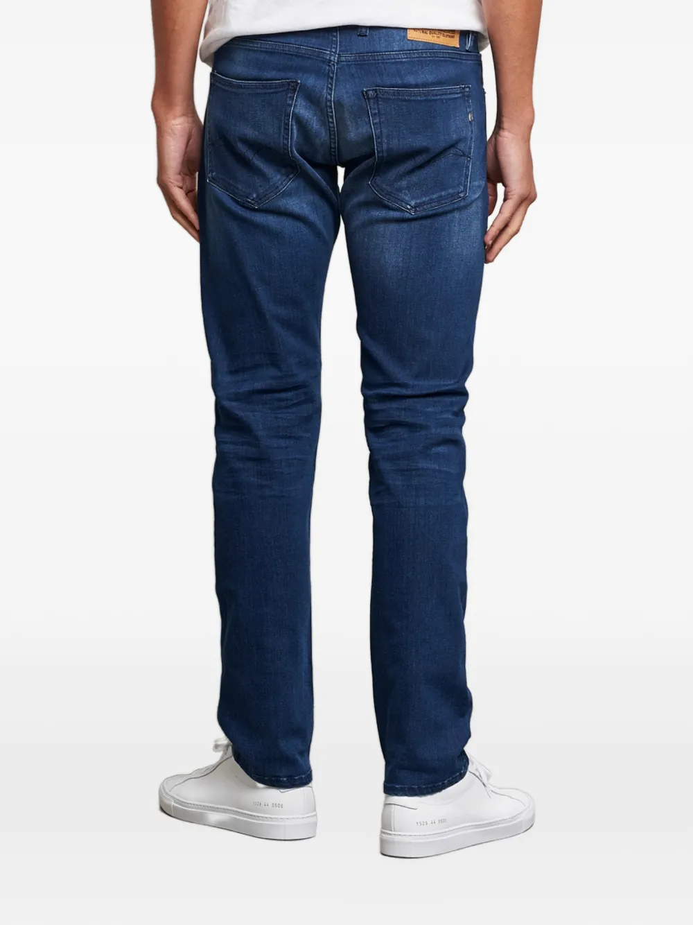Replay logo patch jeans Blauw