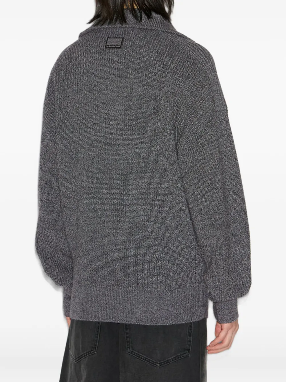 MARANT Geribbelde trui met ritshals Grijs