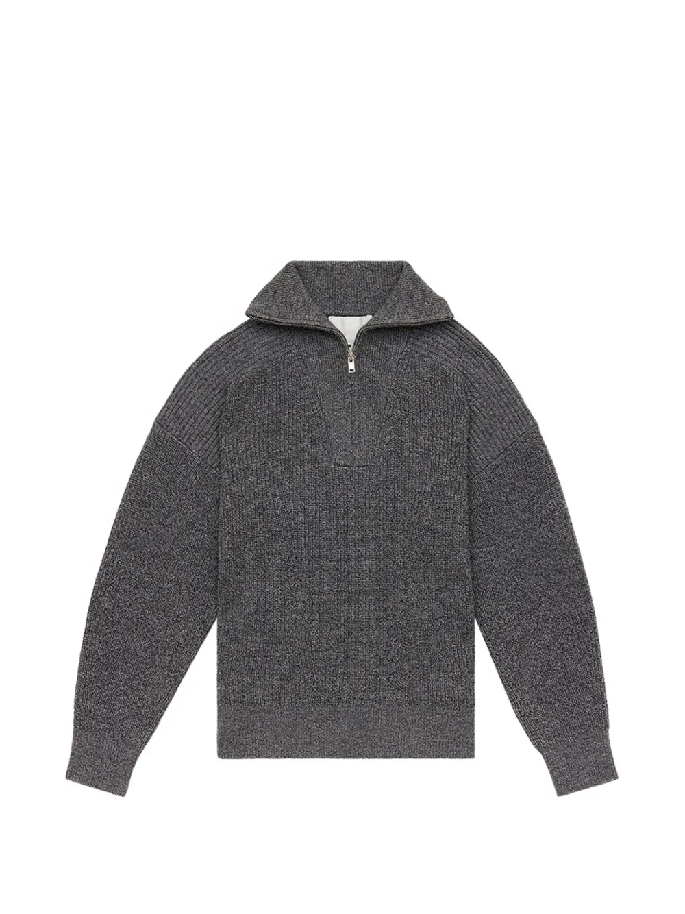 MARANT ribbed zip-neck sweater - Grigio