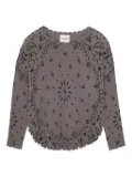 kujten bandana-print frayed-hem top - Green
